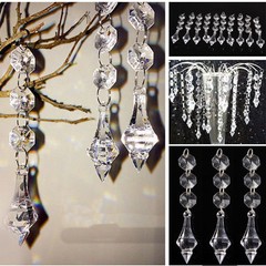 30pcs Acrylic Crystal Beads Garland Chandelier Hanging Wedding Party Home Decor