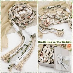 Celtic Handfasting Cord for Wedding Ceremony Rustic Lasso with Blessing Card