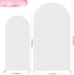 2 Pack Spandex Wedding/Party Arch Backdrop Cover 7.2FT & 6FT White