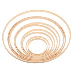 9Pcs Bamboo Craft Hoops Reusable Khaki Macrame Supplies for Hanging Wreaths