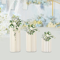 Set of 3 Elegant Bulk Weddings Decoration Table Cylinder Centerpiece Cake Stand