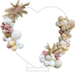 Metal Arch Backdrop Stand White Heart-shaped Wedding Decoration Rack In/Outdoor