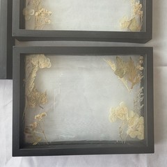 Lot of 5 black picture frames with dried flowers wedding party decor