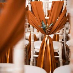CHAIR COVER WEDDING DÉCOR DRAPING CHIFFON VERTICAL DRAPES VARIOUS COLOURS