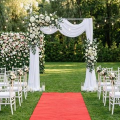8.2 x 8.2FT Arch Backdrop Stand Garden Square Metal Arch for Wedding Party Decor