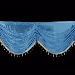 1-6M Long Ice Faux Silk Swag Drape Panel Valance W/Tassel Veil Wedding Stage DIY