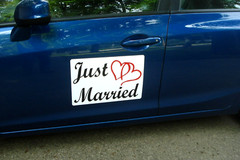 Large JUST MARRIED CAR MAGNETIC SIGN 12″x18″ FREE SHIPPING! Wedding