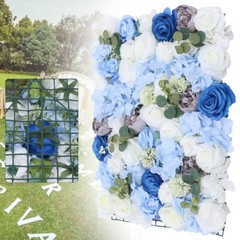 6 Pieces 23.62*15.74″ Silk Blue& White& Green Artificial Flowers Wall Decoration