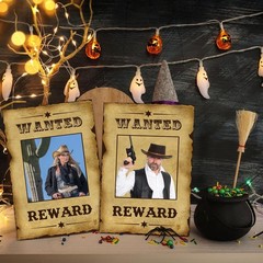 12 Pcs Western Wanted Poster Western Cowboy Party Decorations Wanted Photo Bo…