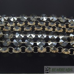 Top Quality Crystal Glass Champagne Beads Chain Wedding Decoration Curtains 1M