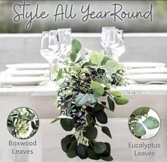 Artificial Eucalyptus Garland, 6 ft Faux Silk Eucalyptus Leaves Vines Handmade G