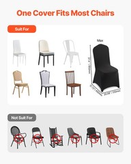 VEVOR 100PCS Black Stretch Spandex Folding Chair Covers for Wedding Party Dining