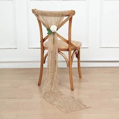 5 BEIGE Gauze Cheesecloth CHAIR SASHES Party Events Decorations Supplies