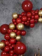 Black Gold Red Balloons Garland Arch Kit, 141Pcs Latex Balloons Different Siz…