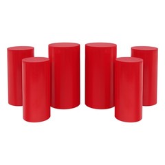 6PCS Display Pedestal Stand Iron Riser Column Pillar 23.6″ /26″ /27.6″ Tall Red