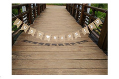 Burlap JUST MARRIED Wedding Banner Mr Mrs Rustic Party Decoration Anniversary