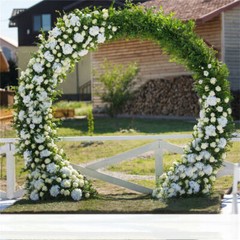 2.2/2.4M Round Metal Wedding Arch Frame Moongate Base Garden Arbor CircularStand