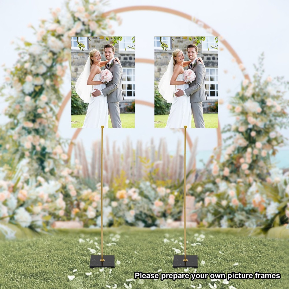 Adjustable Floor Sign Stand Heavy Duty Pedestal Holder Gold Wedding Reception