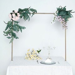 GOLD 42″ tall Adjustable OVER THE TABLE ROD STAND Metal Arch Wedding Decorations