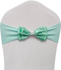 10 Pk Chair Sashes – Spandex Satin Bows Tied, Wedding Anniversary Decorations