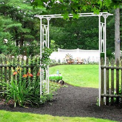 82″ Sturdy Metal Garden Arch Gothic Arbor Garden Trellis Climbing Plant Growing