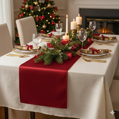 YCC Linens – 5 Pack 14 x 108 Inch L’amour Satin Table Runners for Weddings