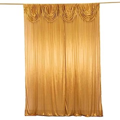 10×10 ft GOLD Double Drape Satin CURTAIN Photography Backdrop Panel Party