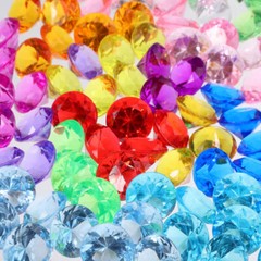 100Pcs Acrylic Crystal Diamonds Mixed Colors for Craft Projects