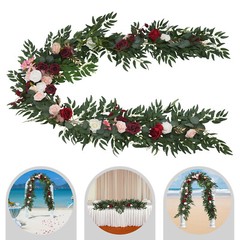 Red& White& Pink 9ft Long PP Artificial Flower Garland For Wedding Decoration