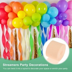 6-Rolls 492ft Crepe Paper Streamer for DIY [Peach Pink-1.8 Inch x 82 Ft/Roll]