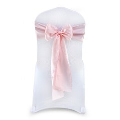 100 Blush Pink Satin Chair Sashes Silky Sateen Chair Bows wedding party décor