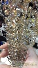 Top Quality Crystal Glass Champagne Beads Chain Wedding Decoration Curtains 1M