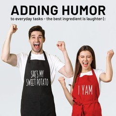 Funny Couple Aprons – Gift Ideas For Her Him – Wedding, Engagement, Bridal, B…