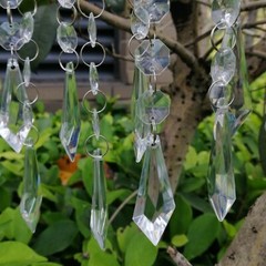 50/100pcs Acrylic Crystal Octagon Bead String Prism Garland Chandelier Hanging