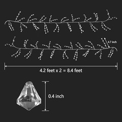 Crystal Garland Strands Clear Ice Wire Crystal Garland for Winter Wonderland