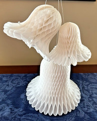 White Paper Honeycomb Wedding Bells Decorations Hanging Set of 4, 6″, 4.5″, 3.5″