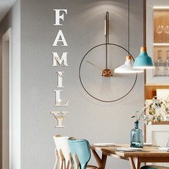 3D Acrylic Mirror Wall Decal Family Sign Letters Wall Stickers Mirror Rustic …