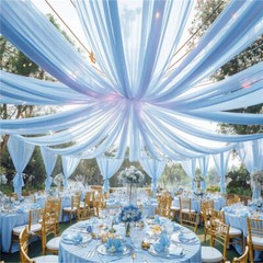 White Wedding Dress Ceiling Drapes Roof Canopy Decor Drap Fabric Chiffon Curtain