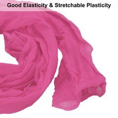 15Pcs Stocking Flower Fabric 65cm/26″ for DIY Mesh Flowers Making, Dark Pink