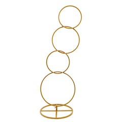 Wedding Round Hoop Backdrop Stand Detachable 4-Tier Gold Metal Flower Arch Frame