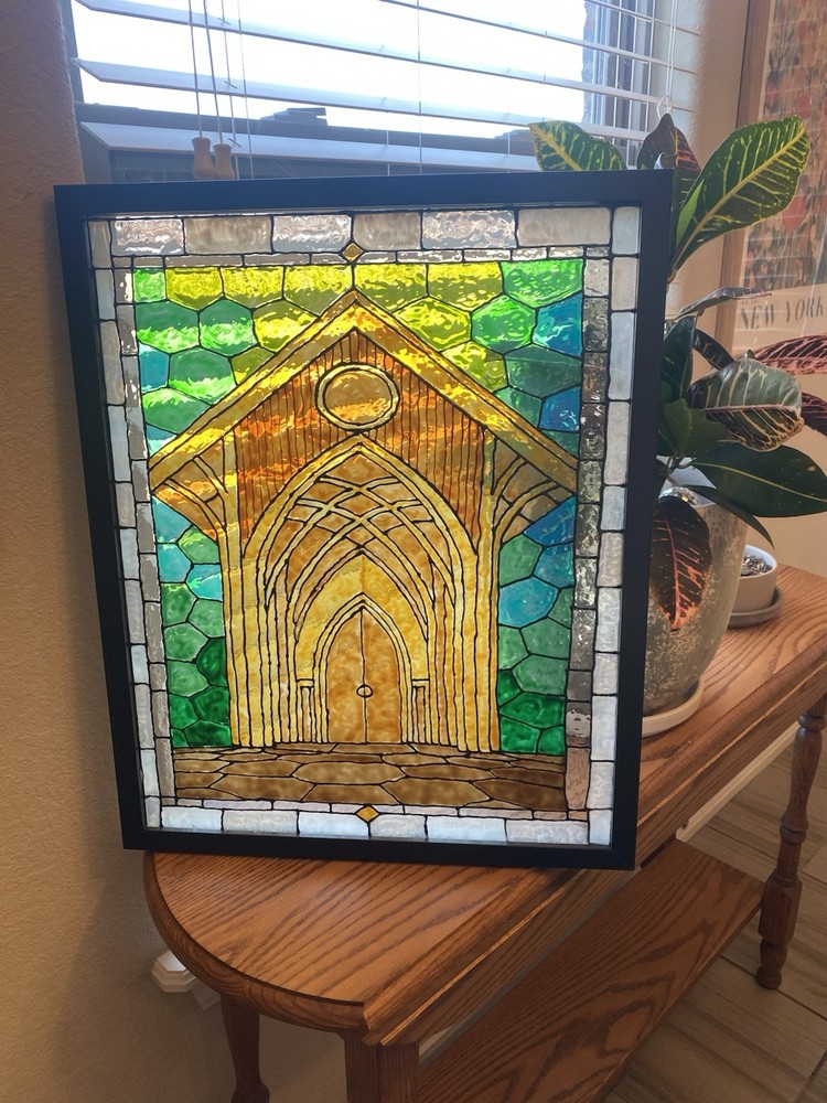 Custom Wedding Venue Painting – Faux Stained Glass Style