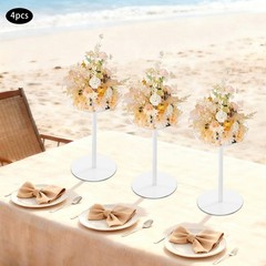 4*Wedding Flower Stand,White Wedding Table Centerpieces,40cm Metal Flower Holder