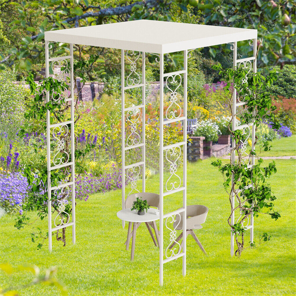 5.9×8.9ft Metal Garden Arbor Wedding Arch Small Outdoor Patio Pergola Trellis