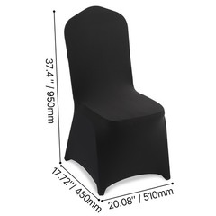 Uimoso100PCS Black Stretch Spandex Chair Covers for Events, Weddings, and Dining