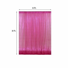 FUCHSIA 8 ft x 8 ft Sequined Backdrop Curtain Wedding Party Booth Decorations