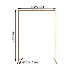 Square Wedding Arch, Gold Metal Framework Heavy Duty Backdrop Stand Garden