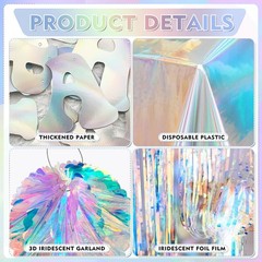 Iridescent Birthday Party Decoration Set 78Pcs, Disco Groovy 60s 70s Party Su…