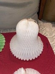Vintage Lot of 4 Honeycomb Bells Tissue Paper Wedding Shower 12” & 7” 1980s