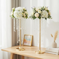 Elegant Gold Crystal Beaded Flower Vases for Weddings & Events Decor