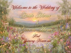 Custom Wedding Welcome Sign on Canvas | Romantic Floral Sunset Wildflowers